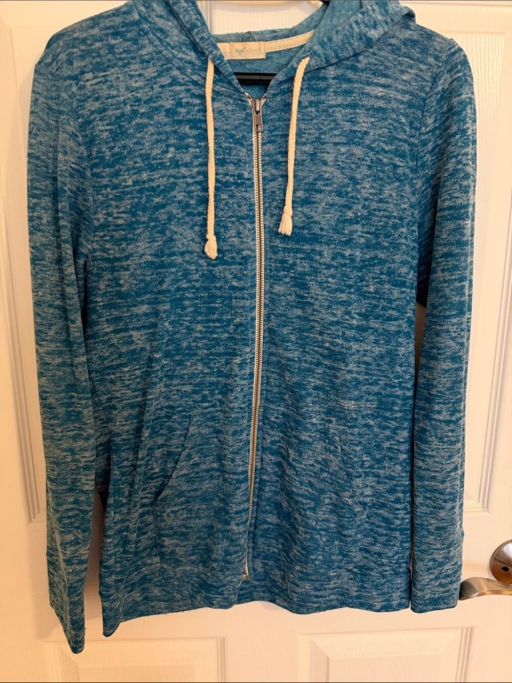 **Stem Blue Heathered Zip Up Hoodie Jacket Small**